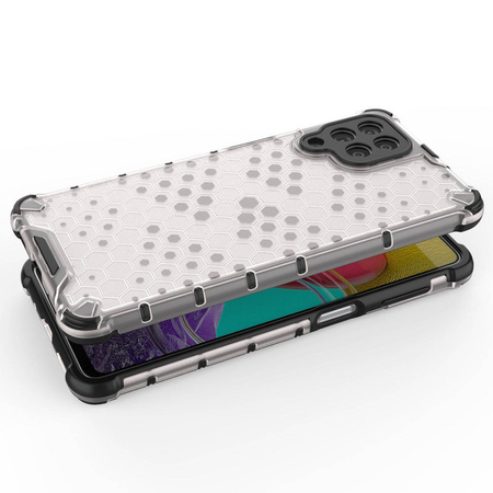 Gepanzerte Wabenhülle mit Gelrahmen für Samsung Galaxy M53 5G transparent