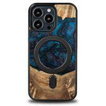 Holz- und Harzhülle für iPhone 13 Pro MagSafe Bewood Unique Neptune – Marineblau und Schwarz