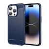 Carbon Case für iPhone 14 Pro Max flexible Gel-Rückseite blau
