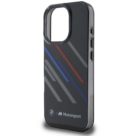 BMW Motosport IML Random Stripes Hülle für iPhone 16 Pro – Schwarz