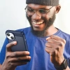 Carbon Case iPhone 14 Hülle flexible Gel Rückseite blau