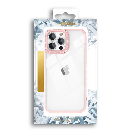 Kingxbar Sparkle Series etui iPhone 13 Pro z kryształami obudowa pokrowiec na tył plecki różowy