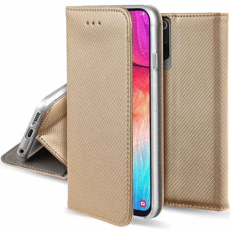 Etui portfel Flip Magnet SAMSUNG GALAXY A20E złote