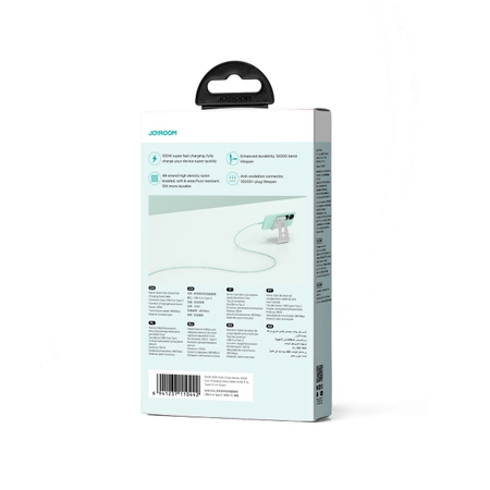 Joyroom Multi-Color Series SA34-AC6 USB-A/USB-C-Kabel 100 W, schnelle Übertragung, 1 m – Grün