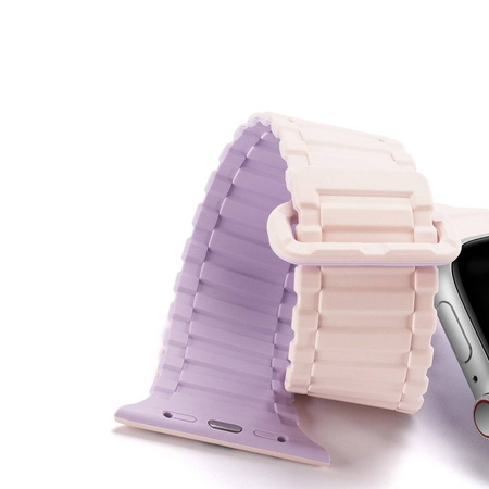 Dux Ducis Strap (Armor Version) Armband für Apple Watch Ultra, SE, 8, 7, 6, 5, 4, 3, 2, 1 (49, 45, 44, 42 mm) Silikon-Magnetband-Armband Pink Lila