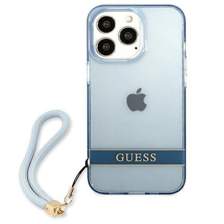 Etui IPHONE 13 PRO Guess Hardcase Translucent Stap (GUHCP13LHTSGSB) niebieskie