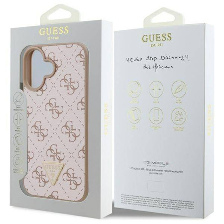 Original Handyhülle IPHONE 16 PLUS Guess Hardcase New 4G Triangle (GUHCP16MPG4GPH) weiß