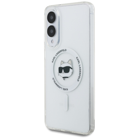Karl Lagerfeld Button Choupette Head Printed Logo MagSafe - Etui Samsung Galaxy S25 Edge (biały)