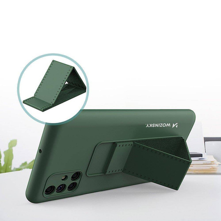 Wozinsky Kickstand Case elastyczne silikonowe etui z podstawką Samsung Galaxy M51 czerwony