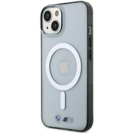Etui BMW Silver Ring MagSafe do iPhone 15 - przezroczyste