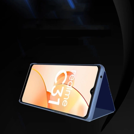 Clear View Case Cover für Realme C31 Flipcover schwarz