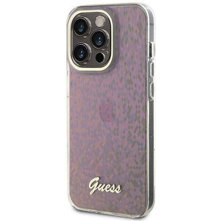Guess GUHCP15LHDECMP iPhone 15 Pro 6,1&quot; rosa/rosa Hardcase IML Faceted Mirror Disco Iridescent