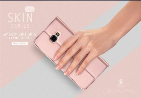 Etui portfel Dux ducis skin leather SAMSUNG A8+ PLUS 2018 jasny róż