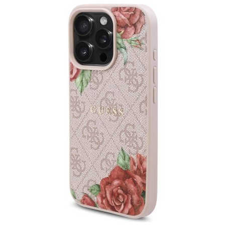 Original Case IPHONE 16 PRO MAX Guess Hardcase 4G Flowers Print MagSafe (GUHMP16XP4ROPEMCP) pink