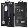 Original Handyhülle IPHONE 16 PRO MAX BMW Hardcase Silicone Cut Tricolor Lines MagSafe (BMHMP16X23SCUK) schwarz