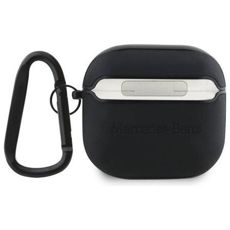 Schutzhülle APPLE AIRPODS 4 Mercedes Leather Metal Logo Cover (MEA4CSLBK) schwarz