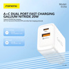 Foneng Ładowarka sieciowa EU56 GaN - USB + Typ C - QC 3.0 PD 20W biała