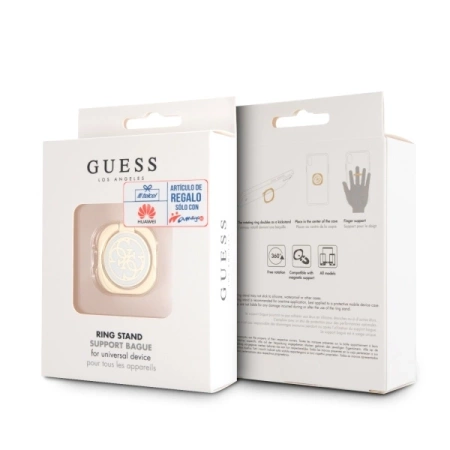 Etui Guess Ring stand GURSEQGWH złoto-biały /gold & white 4G