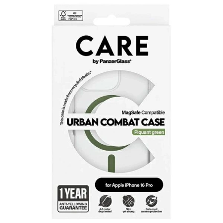 CARE by PanzerGlass Flagship Case iPhone 16 Pro 6.3" green/green MagSafe 1370