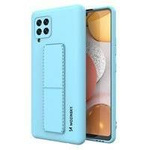 Wozinsky Kickstand Case elastyczne silikonowe etui z podstawką Samsung Galaxy A42 5G jasnoniebieski