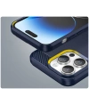 Carbon Case für iPhone 14 Pro Max flexible Gel-Rückseite blau