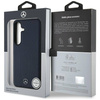 Case SAMSUNG GALAXY S25 Mercedes AMG Hardcase Leather Debossed Lines MagSafe navy blue