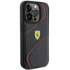 Etui Ferrari Twist Metal Logo na iPhone 15 Pro - czarne