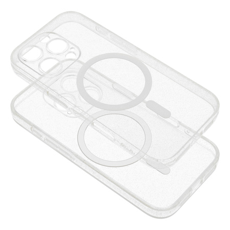 Futerał CLEAR MAG COVER kompatybilny z MagSafe do SAMSUNG S25 Plus transparentny glitter