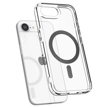 SPIGEN futerał ULTRA HYBRID MAG kompatybilny z MagSafe do IPHONE 16E 2025 carbon fiber