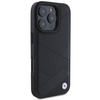 Original Case IPHONE 16 PRO BMW Hardcase Signature Leather Crossing Lines Pattern (BMHCP16L23RCGPK) black