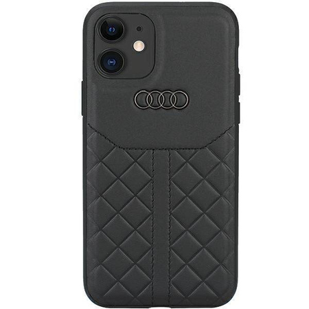 Audi Genuine Leather iPhone 11 / Xr 6.1" black/black hardcase AU-TPUPCIP11R-Q8/D1-BK