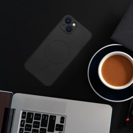 Futerał SILICONE MAG COVER (big hole) kompatybilny z MagSafe do IPHONE 17 Pro czarny
