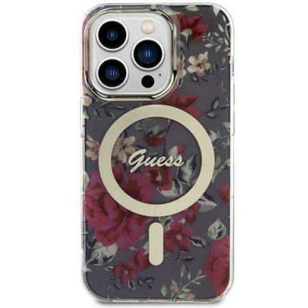 Guess GUHMP14LHCFWSA iPhone 14 Pro 6.1" grün/khaki Hardcase Flower MagSafe