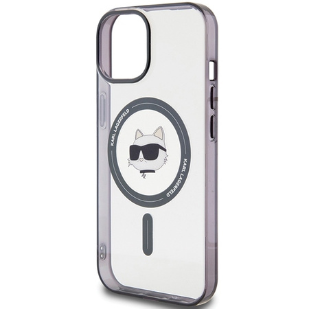 Karl Lagerfeld KLHMP15MHCHNOTK iPhone 15 Plus 6,7&quot; transparentes Hardcase IML Choupette`s Head MagSafe