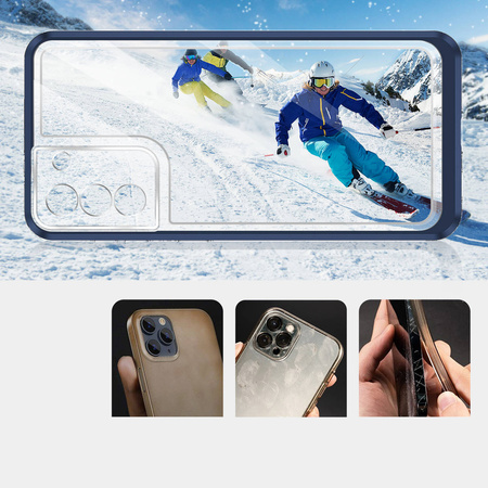Klare 3in1 Hülle für Samsung Galaxy S21 5G Frame Gel Cover Blau