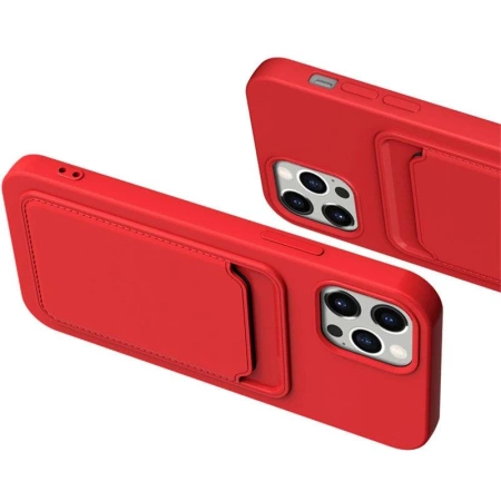 Kartenetui aus Silikon mit Kartensteckplatz für Dokumente für Xiaomi Redmi 10X 4G / Xiaomi Redmi Note 9 Burgund