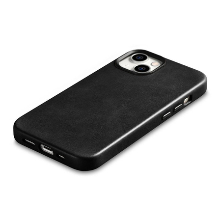 iCarer Oil Wax Premium Leather Case iPhone 14 Magnetic Leather Case with MagSafe Black (WMI14220701-BK)