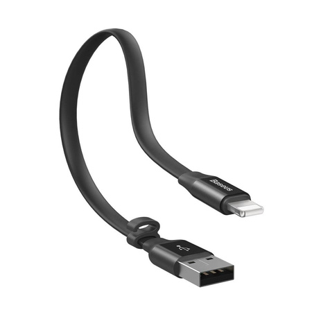 Baseus Nimble płaski kabel przewód USB / Lightning z uchwytem 2A 0,23M czarny (CALMBJ-B01)