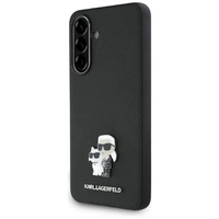Karl Lagerfeld Saffiano-Hülle mit K&C-Metalllogo für Samsung Galaxy A56, Schwarz