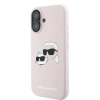 Etui Karl Lagerfeld Silicone nauble Heads Print MagSafe na iPhone 16 Plus - różowe