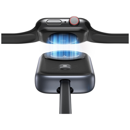 Ładowarka indukcyjna 2w1 Usams CD245 do  Apple Watch z powerbankiem 1200mAh + kabel USB-C titanium