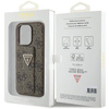 Guess nakładka do iPhone15 Pro 6,1&quot; GUHCP15LPGS4TDW brązowa HC GRIPSTAND PU 4G TRIANGLE STRASS