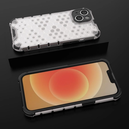 Wabenhülle für iPhone 14 gepanzerte Hybridhülle schwarz