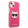 Original Case IPHONE 13 MINI Karl Lagerfeld Hardcase Choupette Head (KLHCP13STPECPI) pink