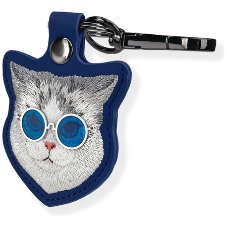 Etui na lokalizator / brelok Nimmy Glasses Cool Cat niebieski
