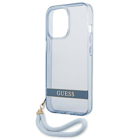 Etui IPHONE 13 PRO Guess Hardcase Translucent Stap (GUHCP13LHTSGSB) niebieskie