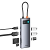 Baseus Metal Gleam 7in1 HDMI 4K 60Hz USB-C Hub / 3x USB 3.0 / USB-C PD / SD / microSD - Gray