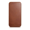 iCarer CE Oil Wax Premium Leather Folio Case iPhone 14 Plus magnetic flip case MagSafe brown (AKI14220707-BN)