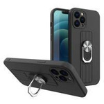 Ring Case Silikonhülle mit Fingergrip und Ständer für Xiaomi Poco M4 Pro 5G schwarz