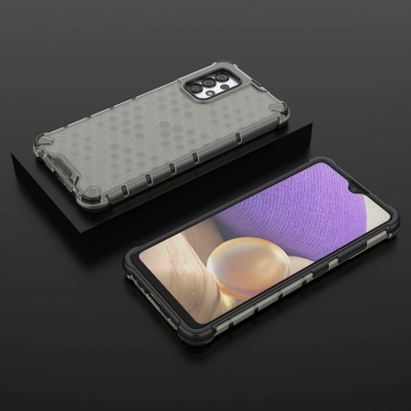 Honeycomb Panzerhülle mit Gelrahmen für Samsung Galaxy A03s (166,5) schwarz